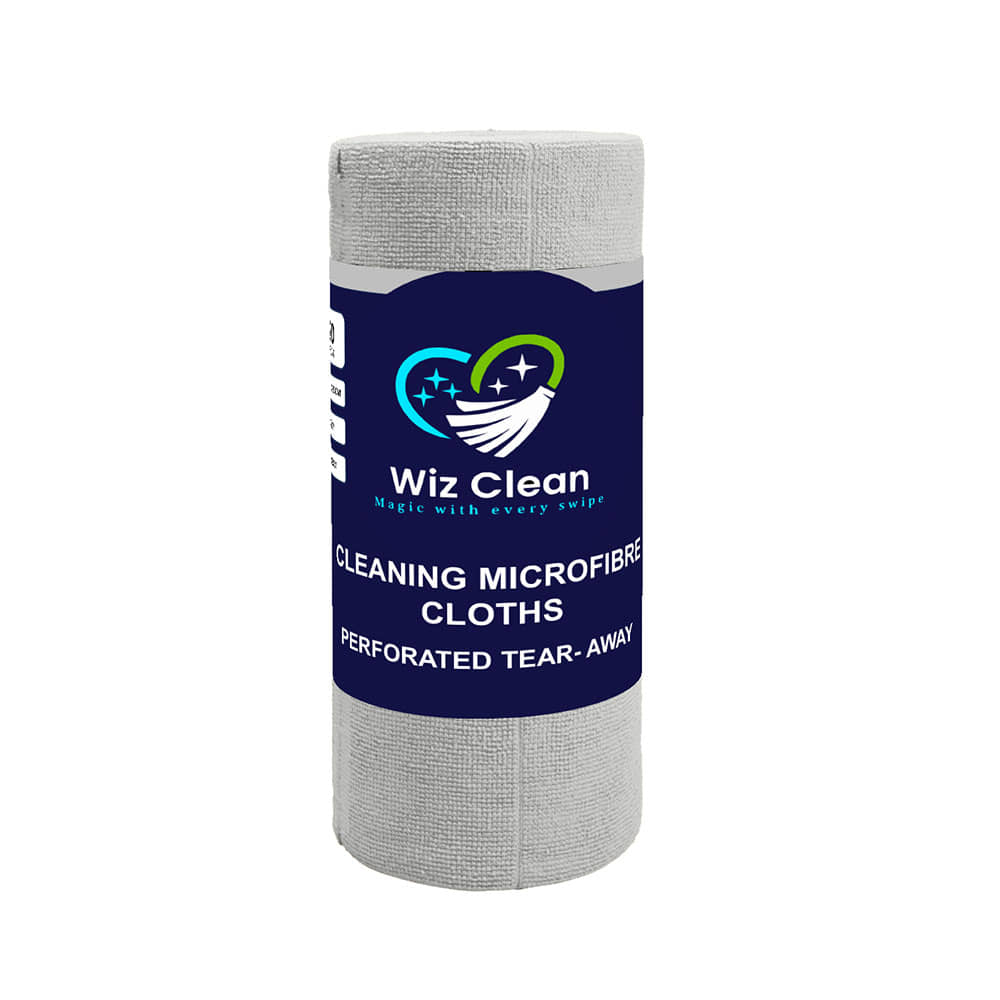 Wiz Clean- Grey Edgeless Microfiber Towel Roll (20 Towels)