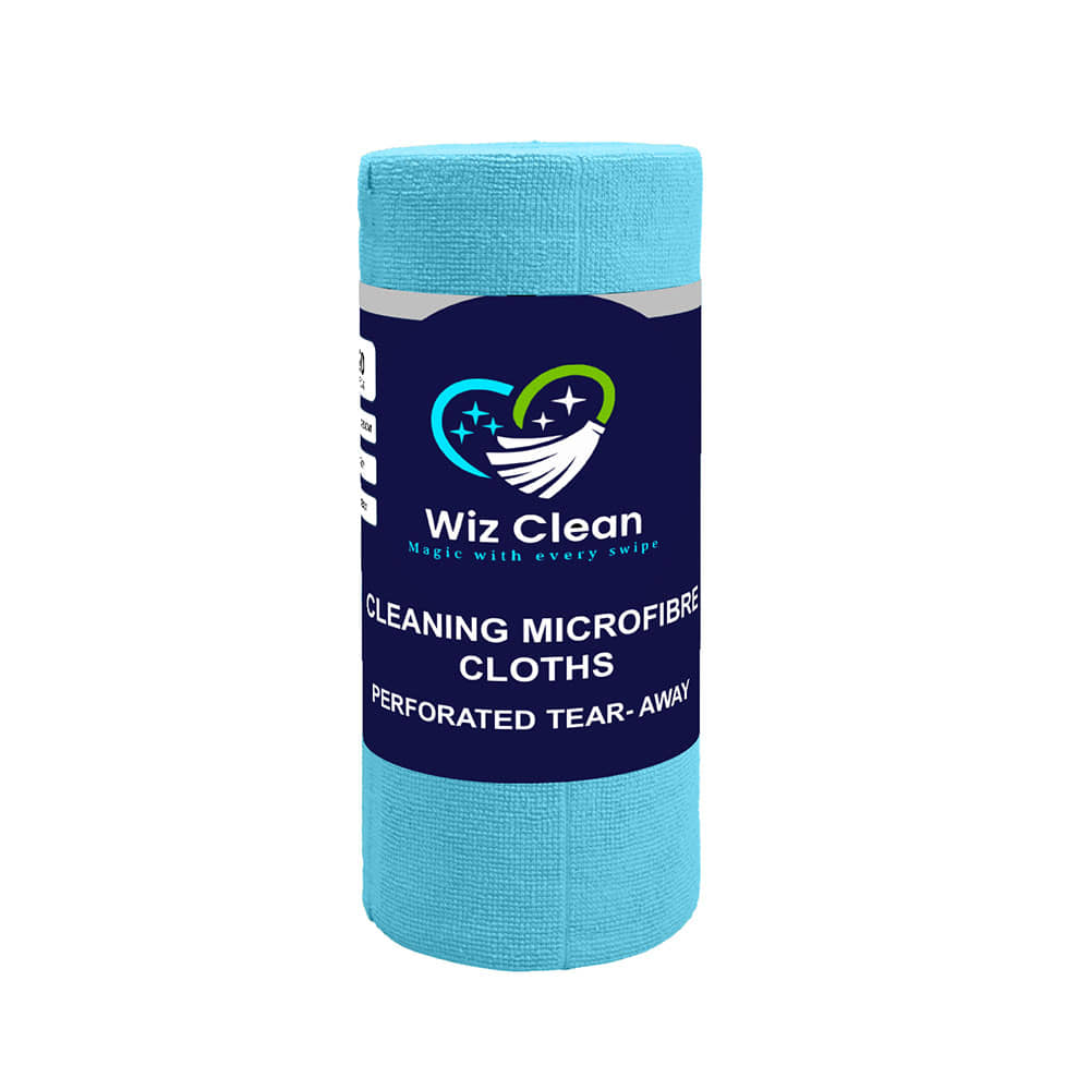 Wiz Clean- Blue Edgeless Microfiber Towel Roll (20 Towels)